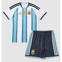 Camiseta Argentina Primera Equipación Replica Mundial 2026 para niños mangas cortas (+ Pantalones cortos)
